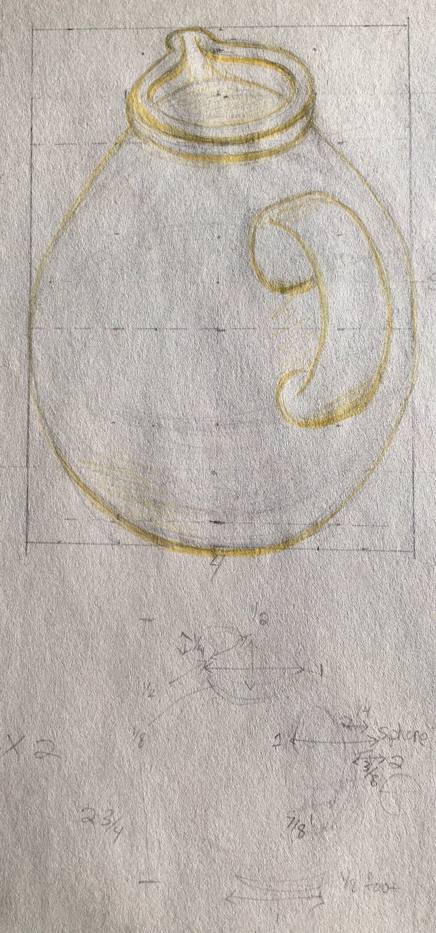 Mini Pitcher, 2018
Pencil and Colored Pencil on Paper
5"W x 10"H, Walli White, artist