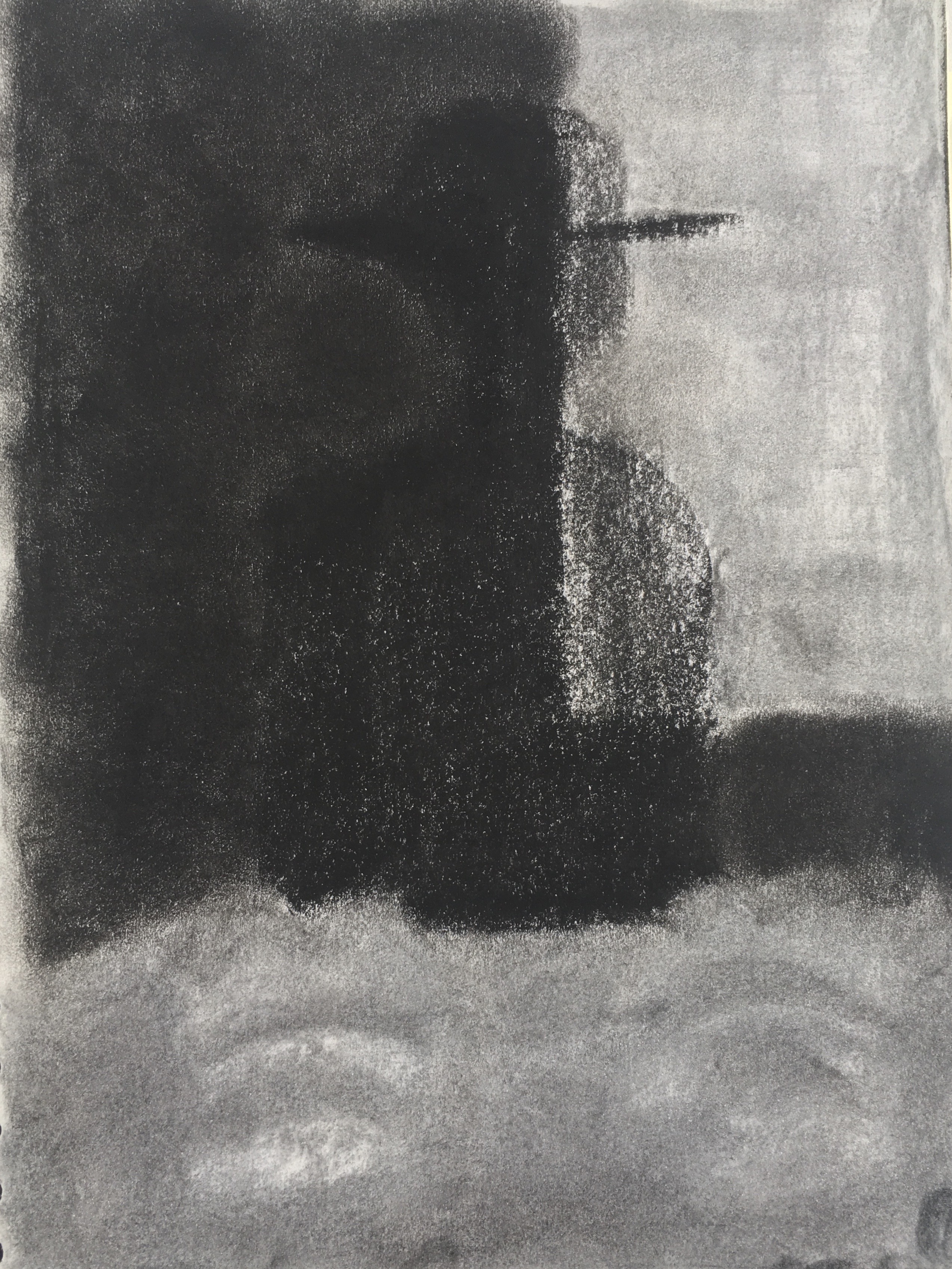 Ghost at the Foot of My Bed, 1990
Charcoal on Paper, Walli White, artist