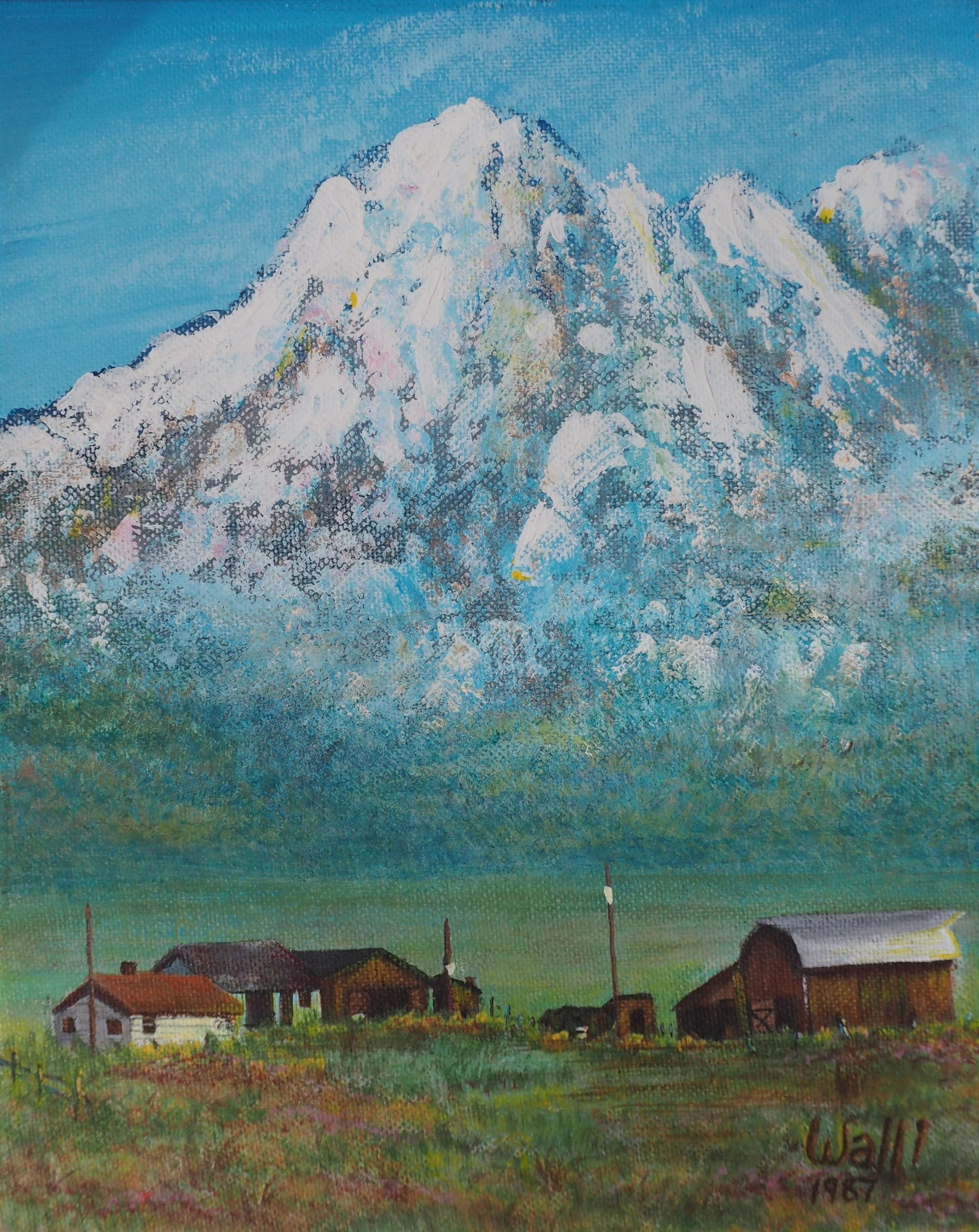 Wyoming, 1987
Acrylic on Canvas Board
8"W x 10"H, Walli White, artist