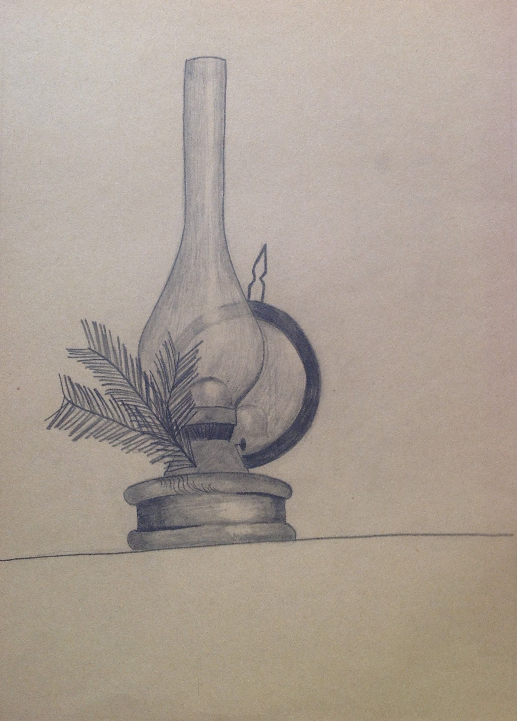 Lantern,
Pencil on Stiff Paper
10"W x 14"H, Walli White, artist
