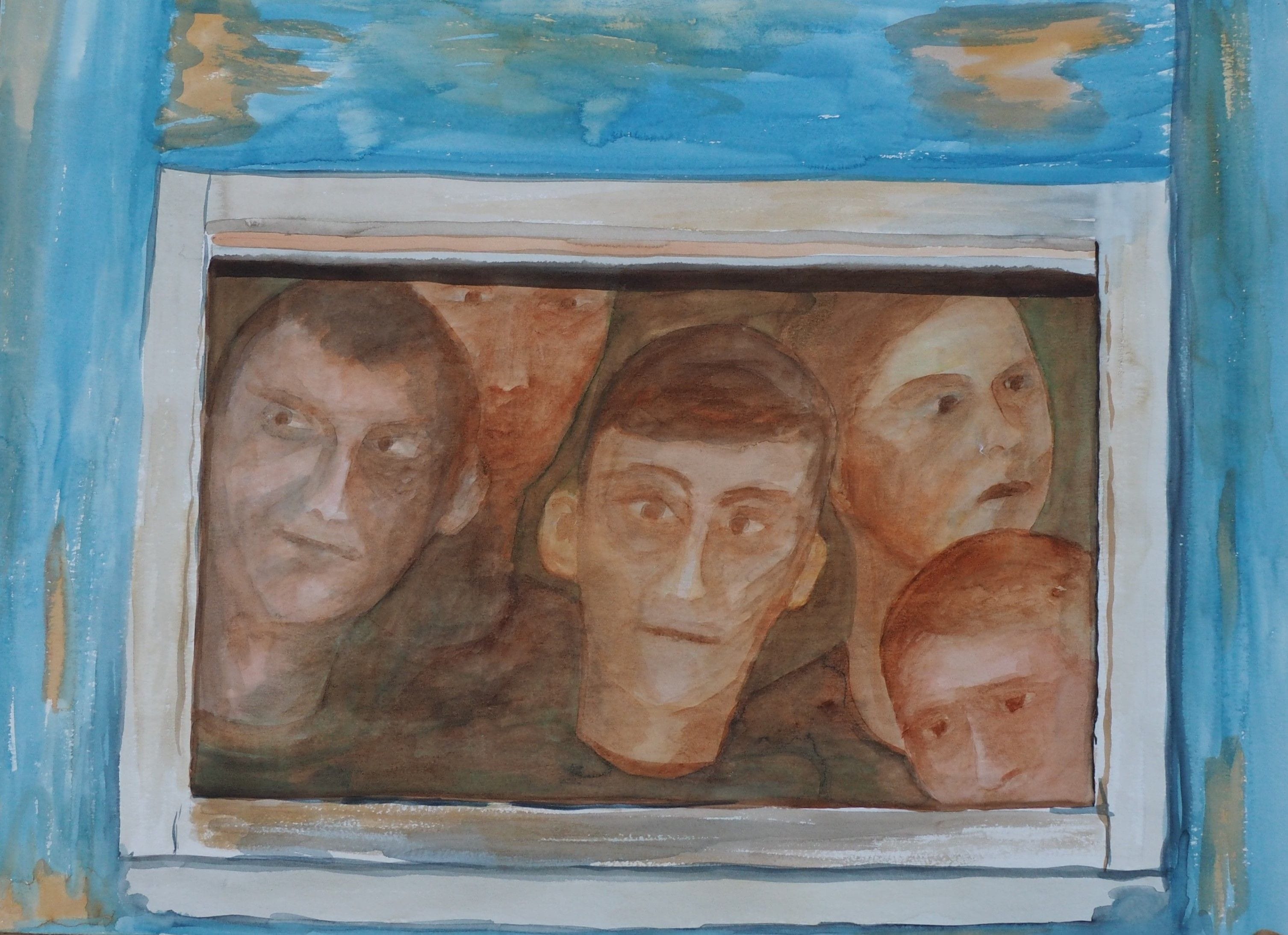 Asylum, 1993
Watercolor on Paper
30"W x 22"H, Walli White, artist