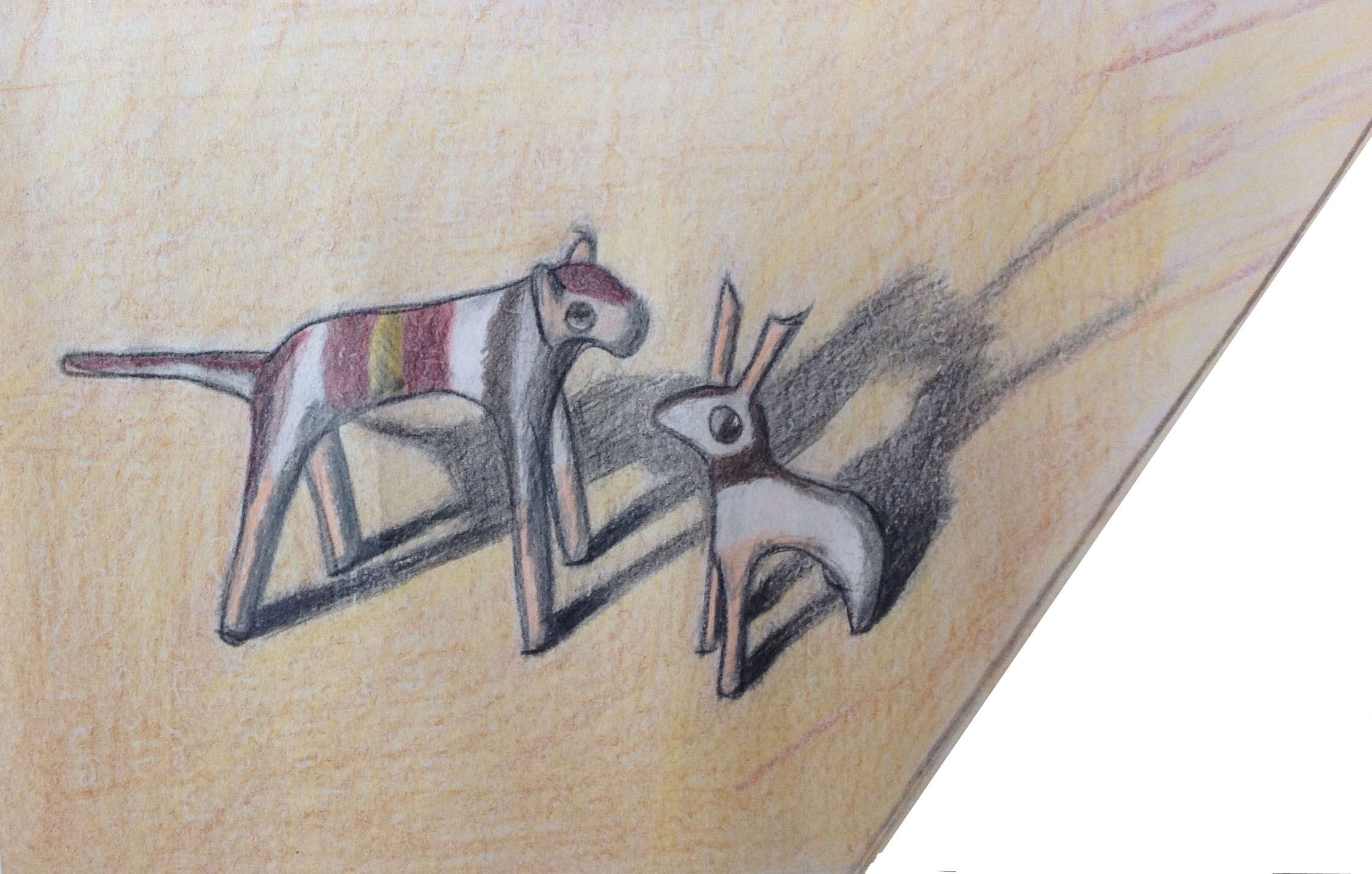 Exotic Animals, 2019
Colored Pencils on Paper
9"W x 5.5"H, Walli White, artist