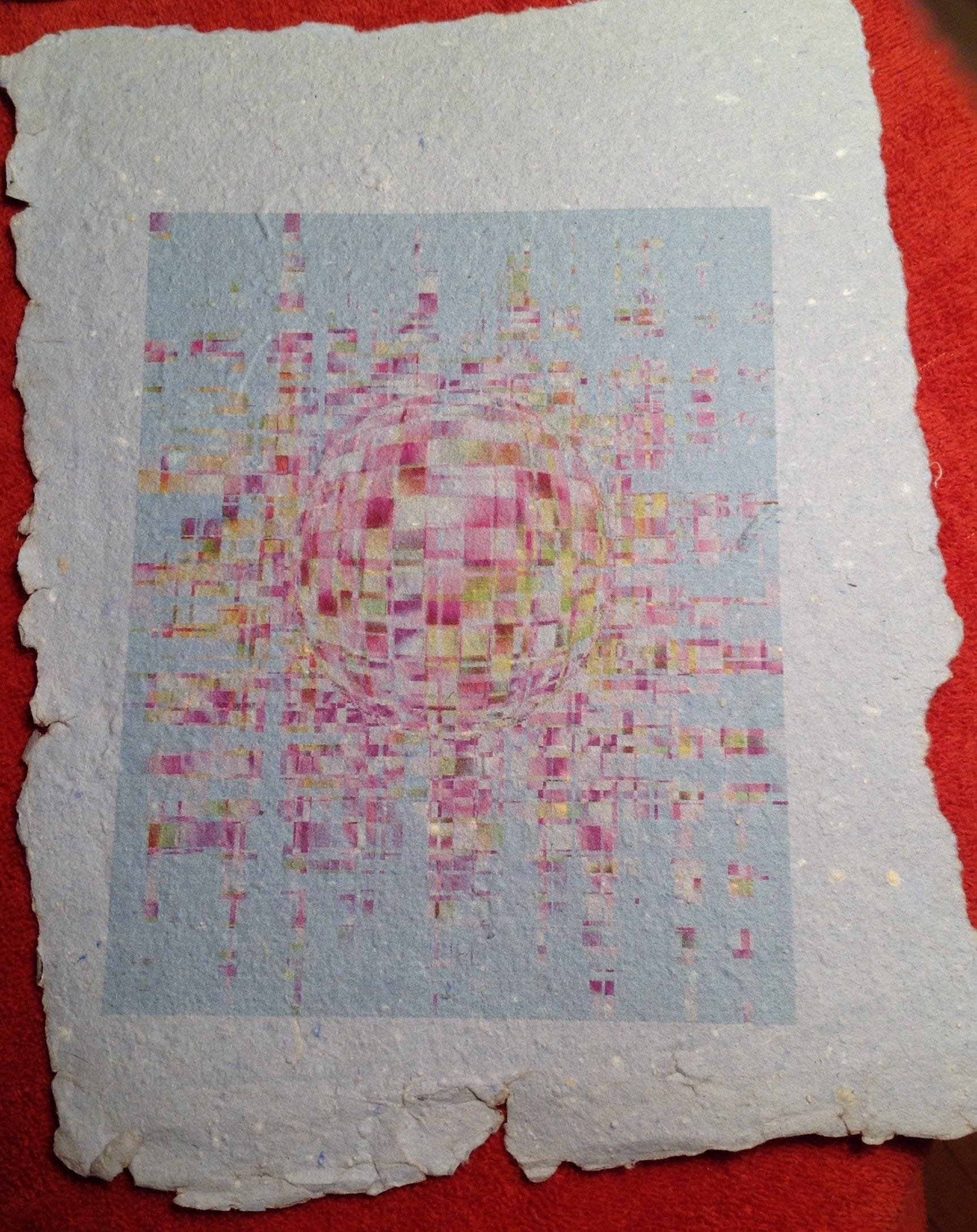 Sphere,
Photoshop, printed on Homemade Paper
8"W x 10"H, Walli White, artist