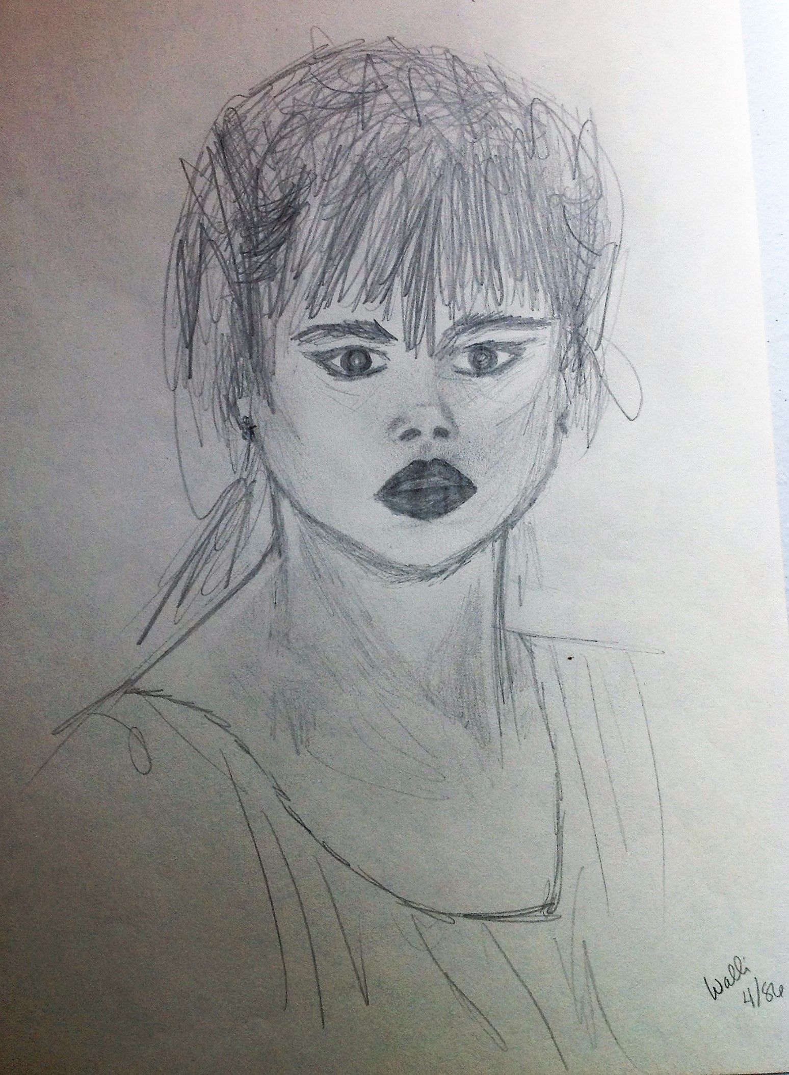 Self Portrait, 1986
Pencil on Paper
9"W x 12"H, Walli White, artist