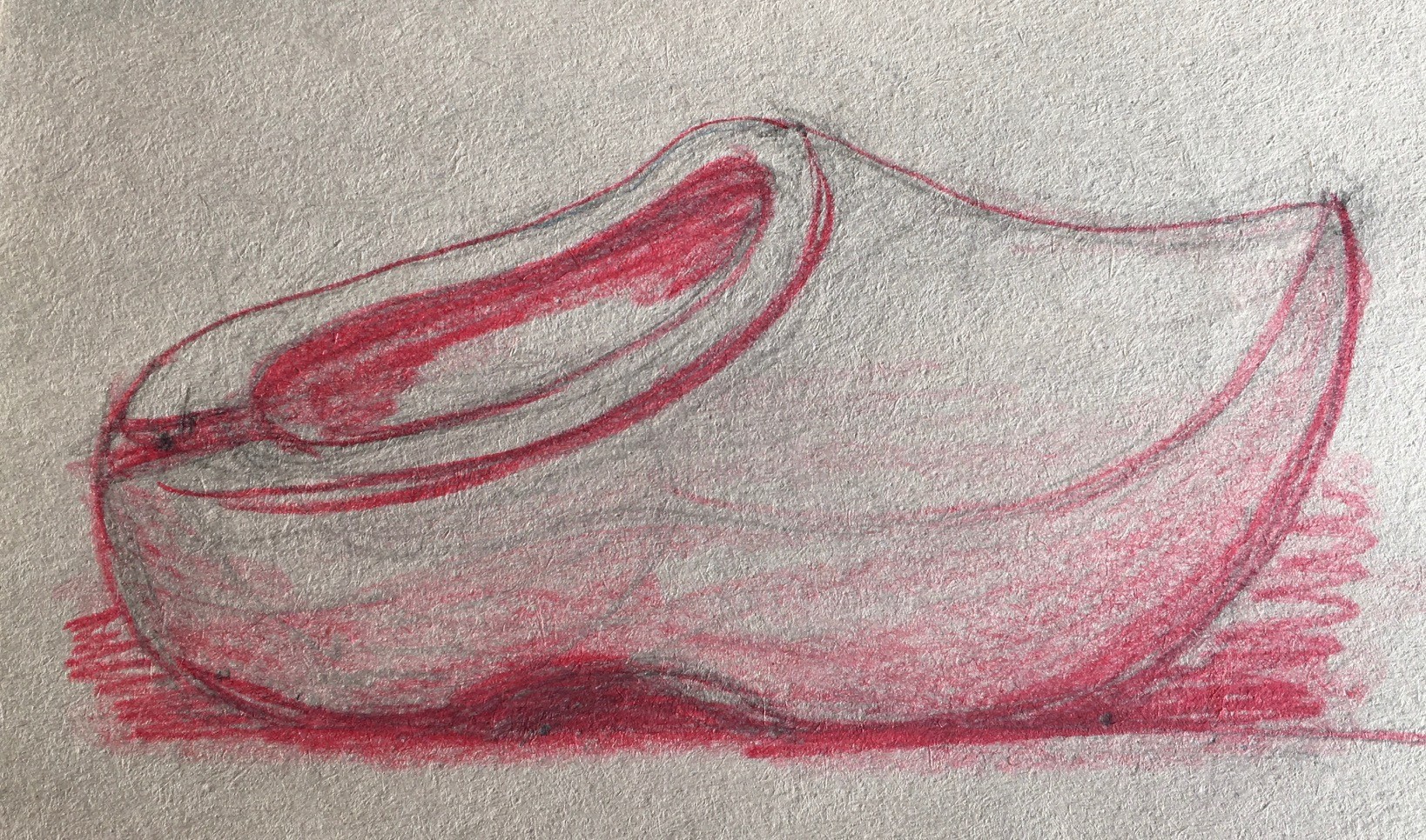 Delft Shoe Ashtray, 2018
Pencil and Colored Pencil on Paper
5"W x 3"H, Walli White, artist