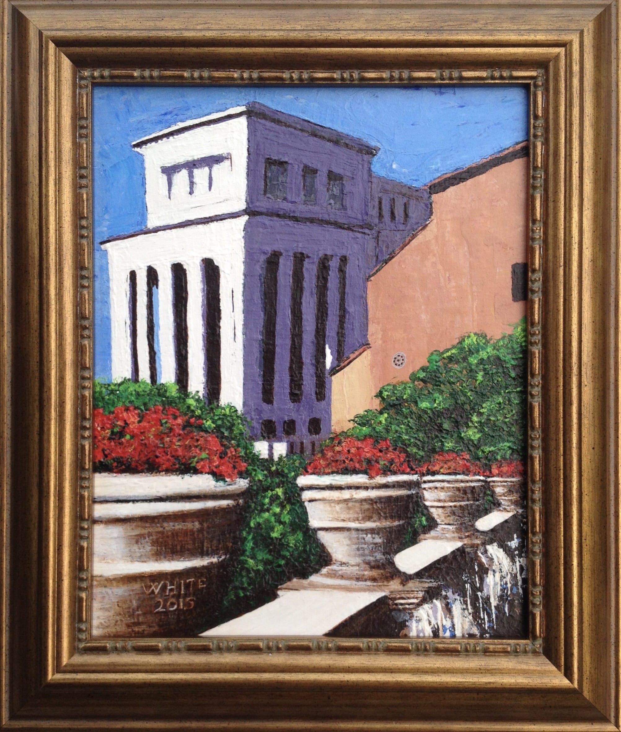 On Top of Rome, 2015, framed
Acrylic on Canvas Board
8"W x 10"H, Walli White, artist