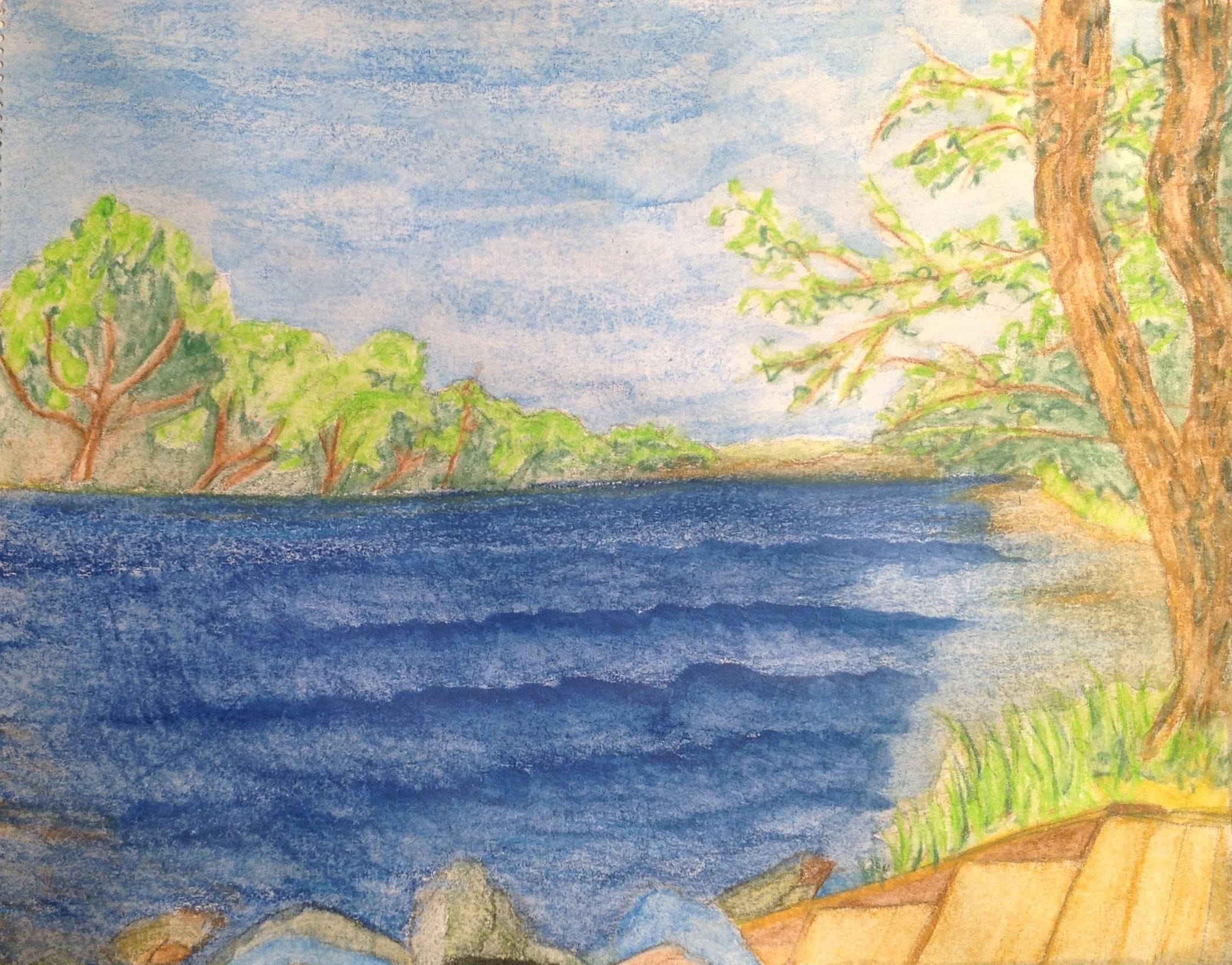 St. Croix River Camp, 2017
Colored Pencils on Paper
7.75"W x 6"H, Walli White, artist