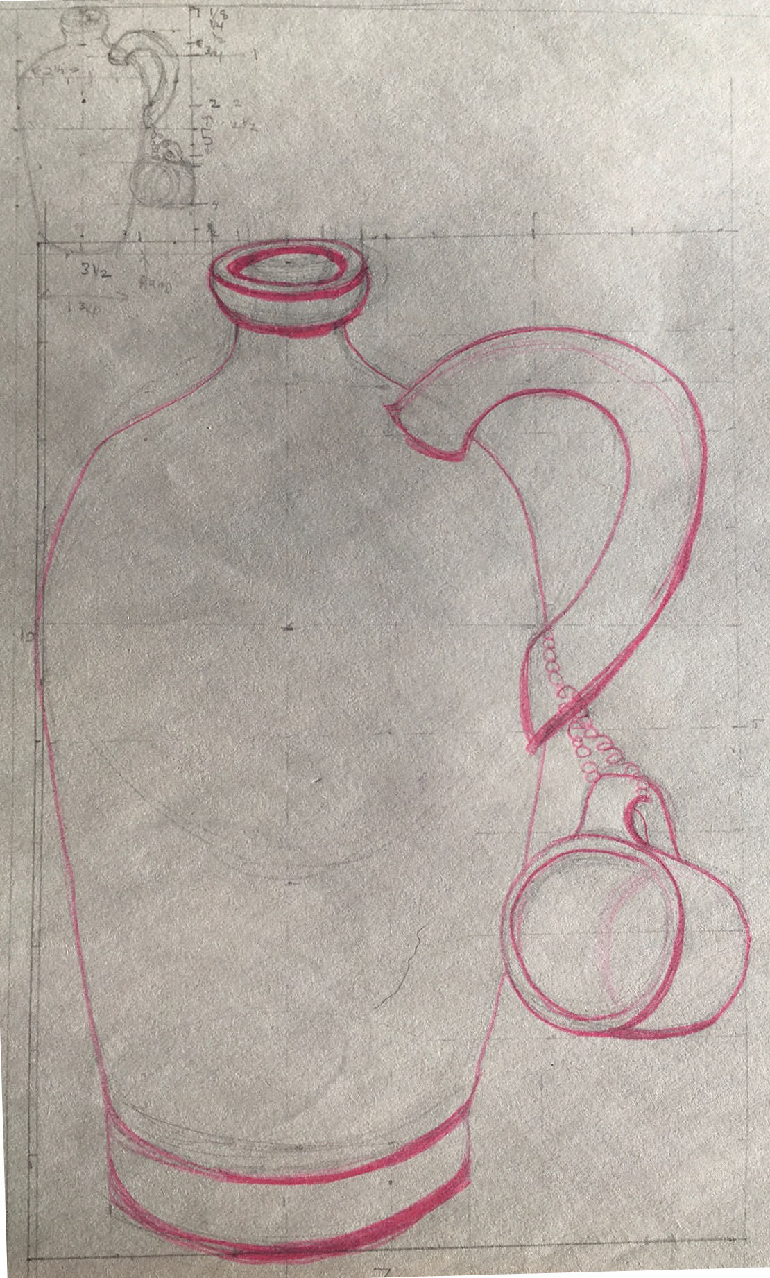 Jug and Shotglass, 2018
Pencil and Colored Pencil on Paper
8"W x 13"H, Walli White, artist