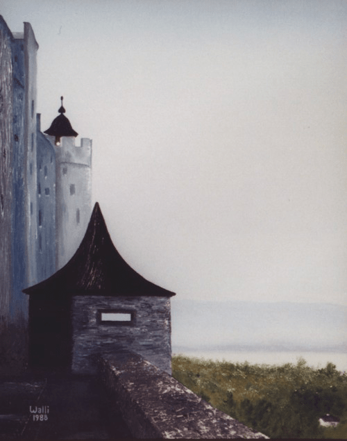 Castle #2, 1988
(Festung Hohensalzburg)
Oil on Stretched Canvas
18"W x 24"H, Walli White, artist