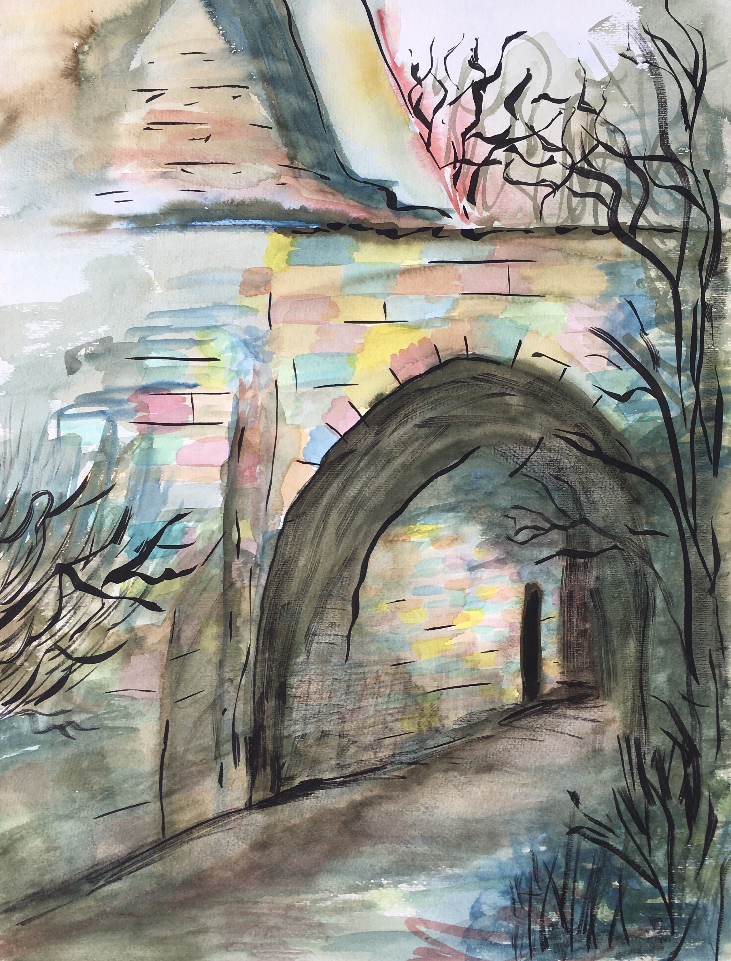 Castle Path, 1993
Watercolor on Paper
18"W x 24"H, Walli White, artist
