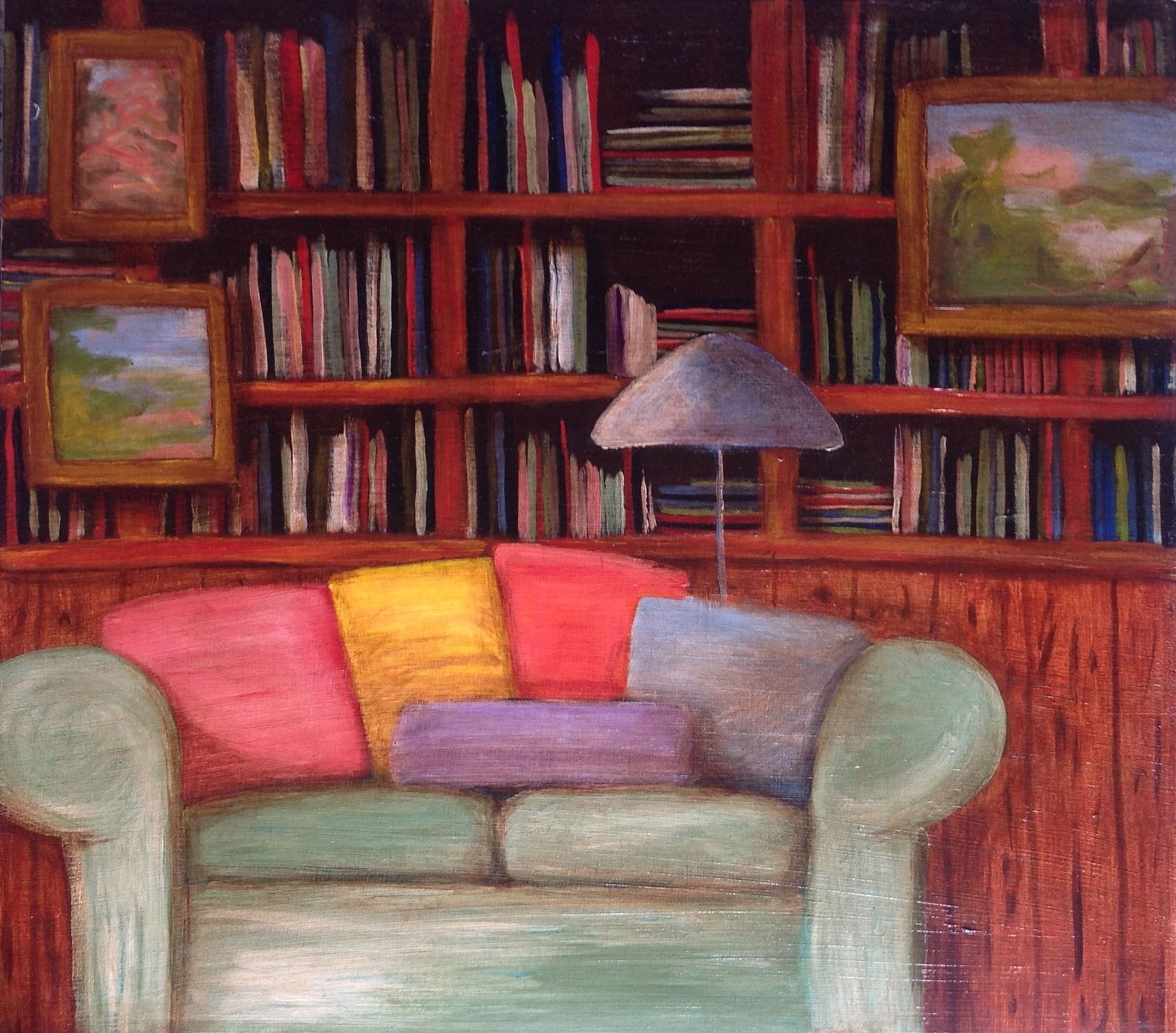 Couch, 1996
Acrylic on Stretched Canvas
20"W x 18"H, Walli White, artist