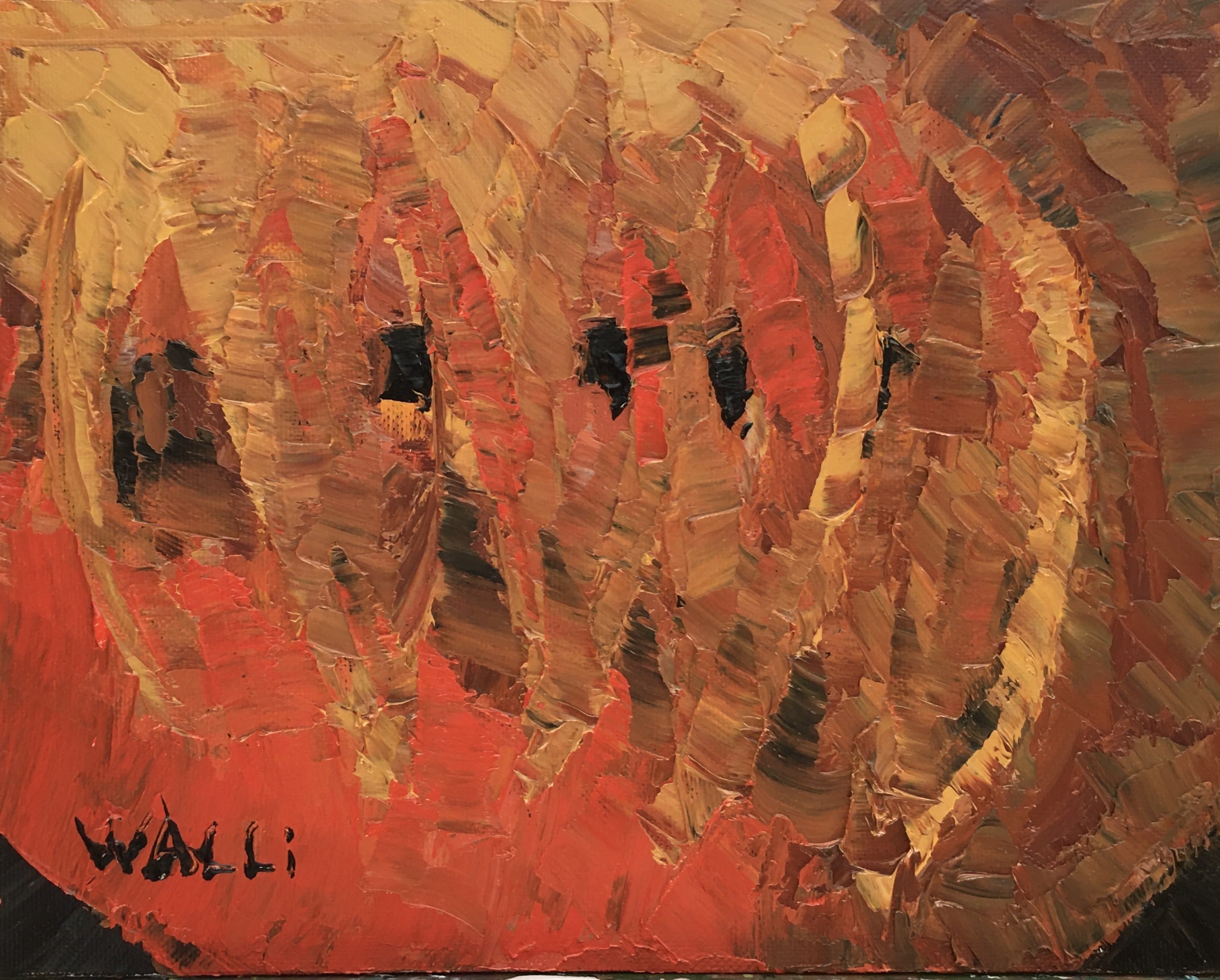 Pumpkin Carved, 2020
Oil on Canvas Board
10"W x 8"H, Walli White, artist