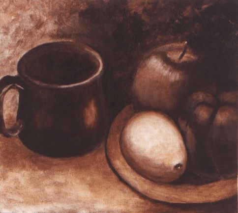 Monotone Fruit, 1996
Acrylic on Stretched Canvas
20"W x 18"H, Walli White, artist