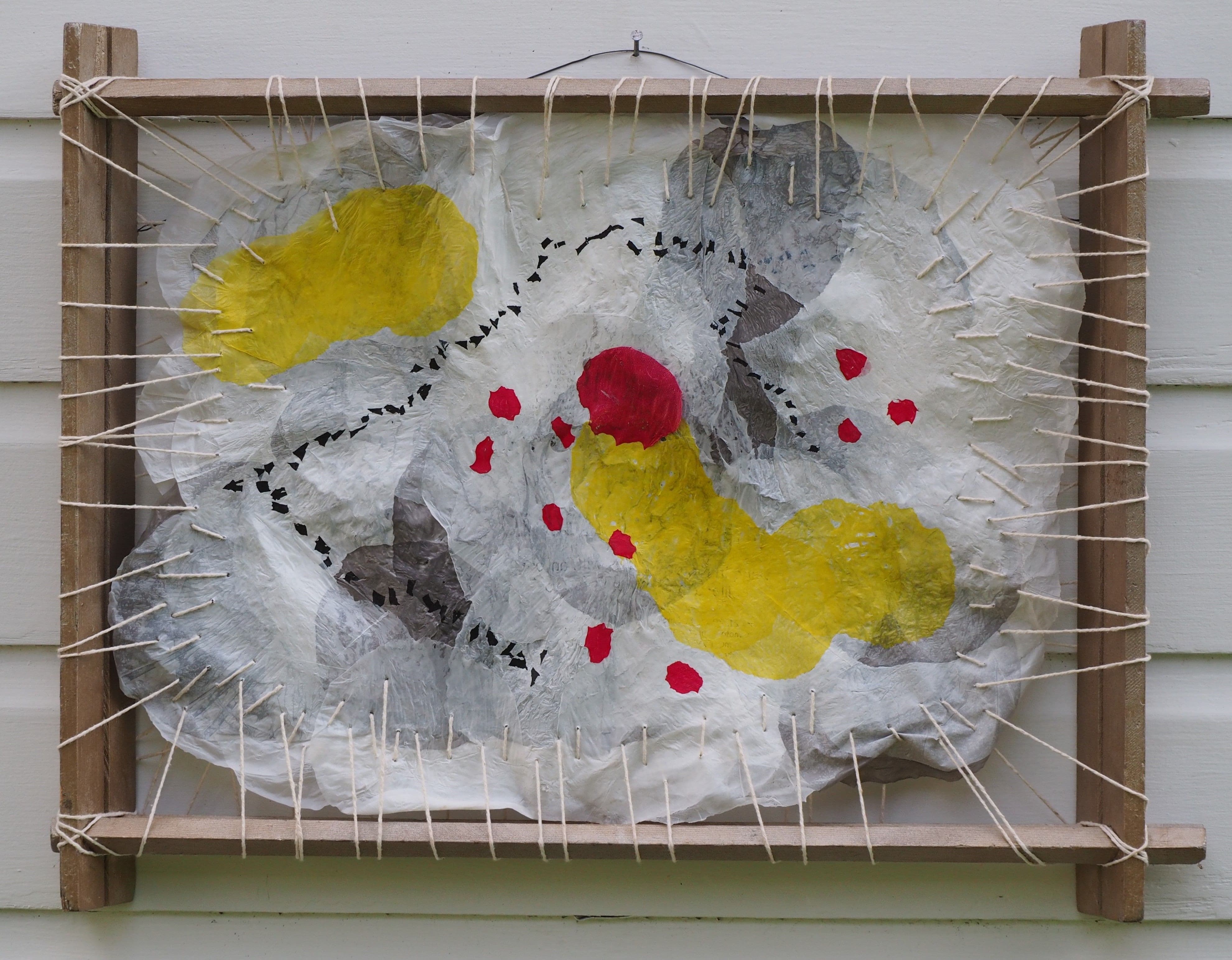 Recycled Plastic #2, 2009
Hot-ironed Plastic Bags, String, Recycled Frame
22.5"W x 17.5"H, Walli White, artist
