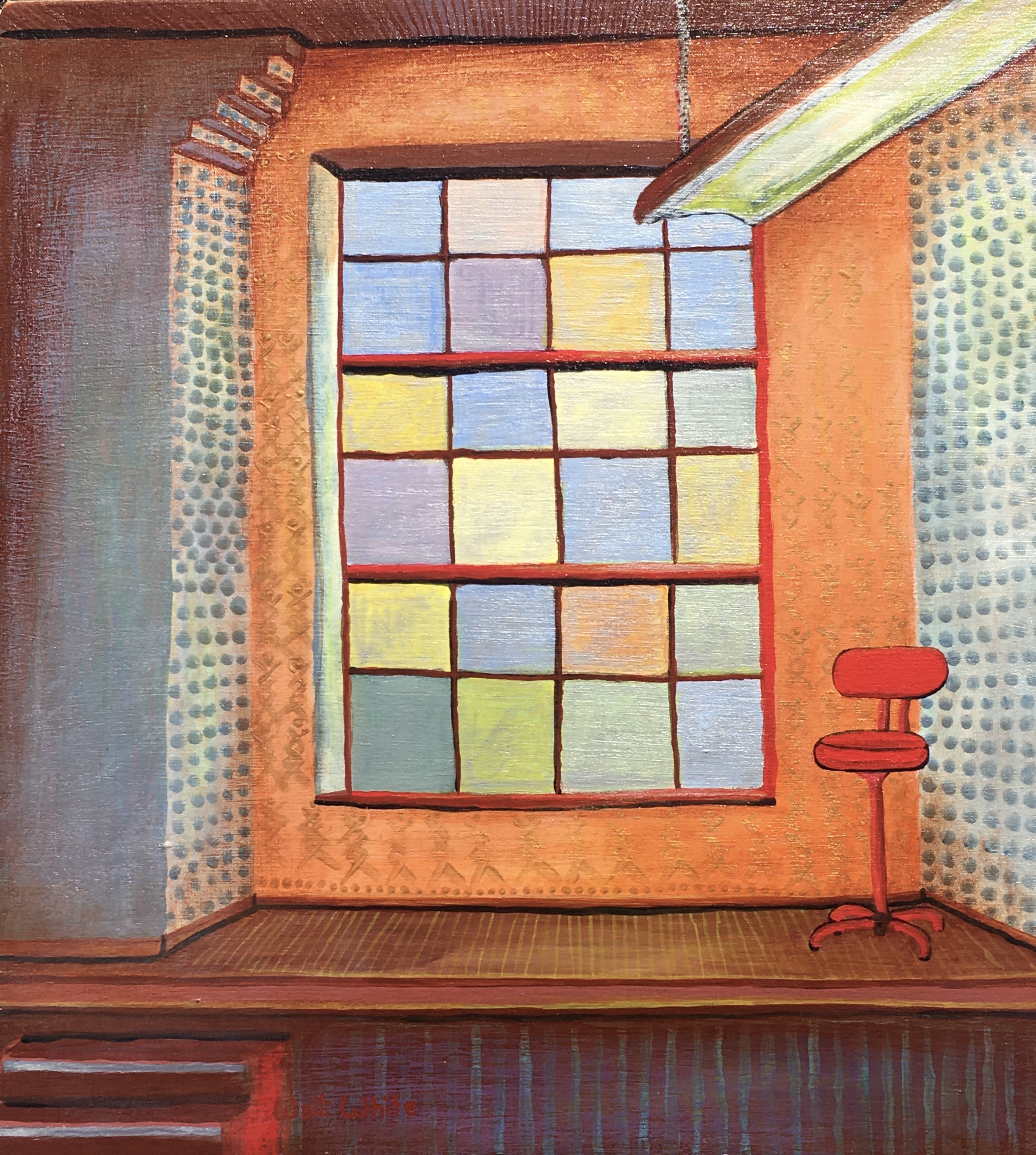 Red Chair, 2015
Mixed Media on Stretched Canvas
18"W x 20"H, Walli White, artist